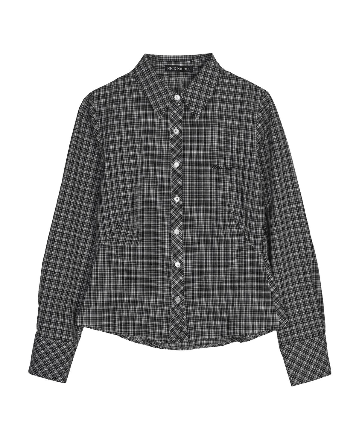닉앤니콜(NICK&NICOLE) CHECK SLIM FIT SHIRT_BLACK
