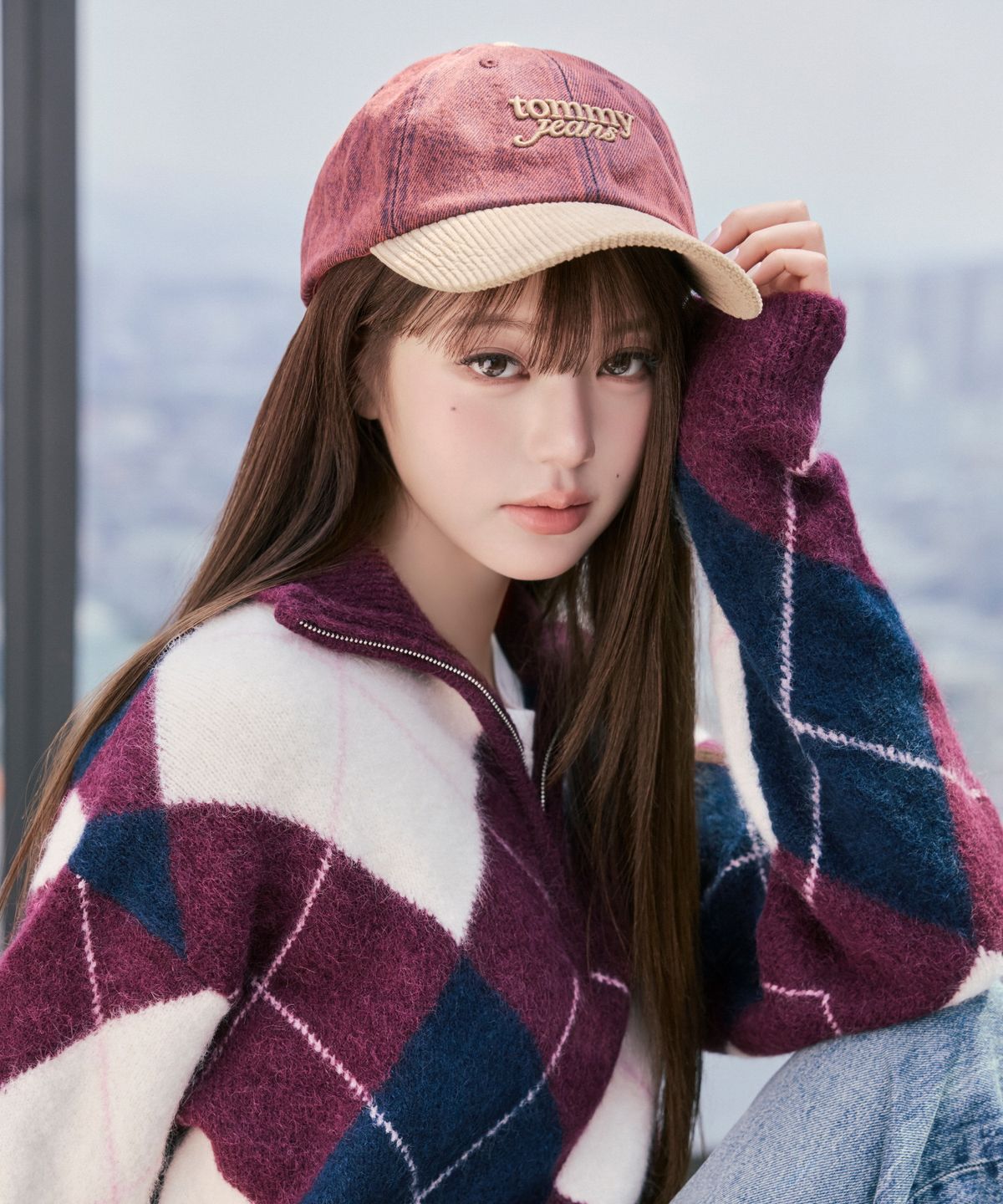 타미진스(TOMMY JEANS) 스크립트 데님 코듀로이 볼캡 (T32G7AHT06TWT1GSA)