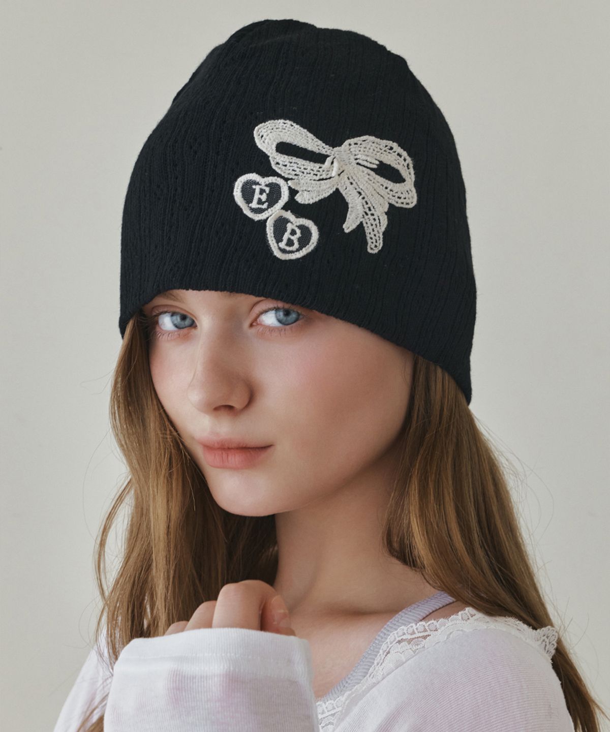 앵브록스(ENGBROX) amour lace ribbon beanie
