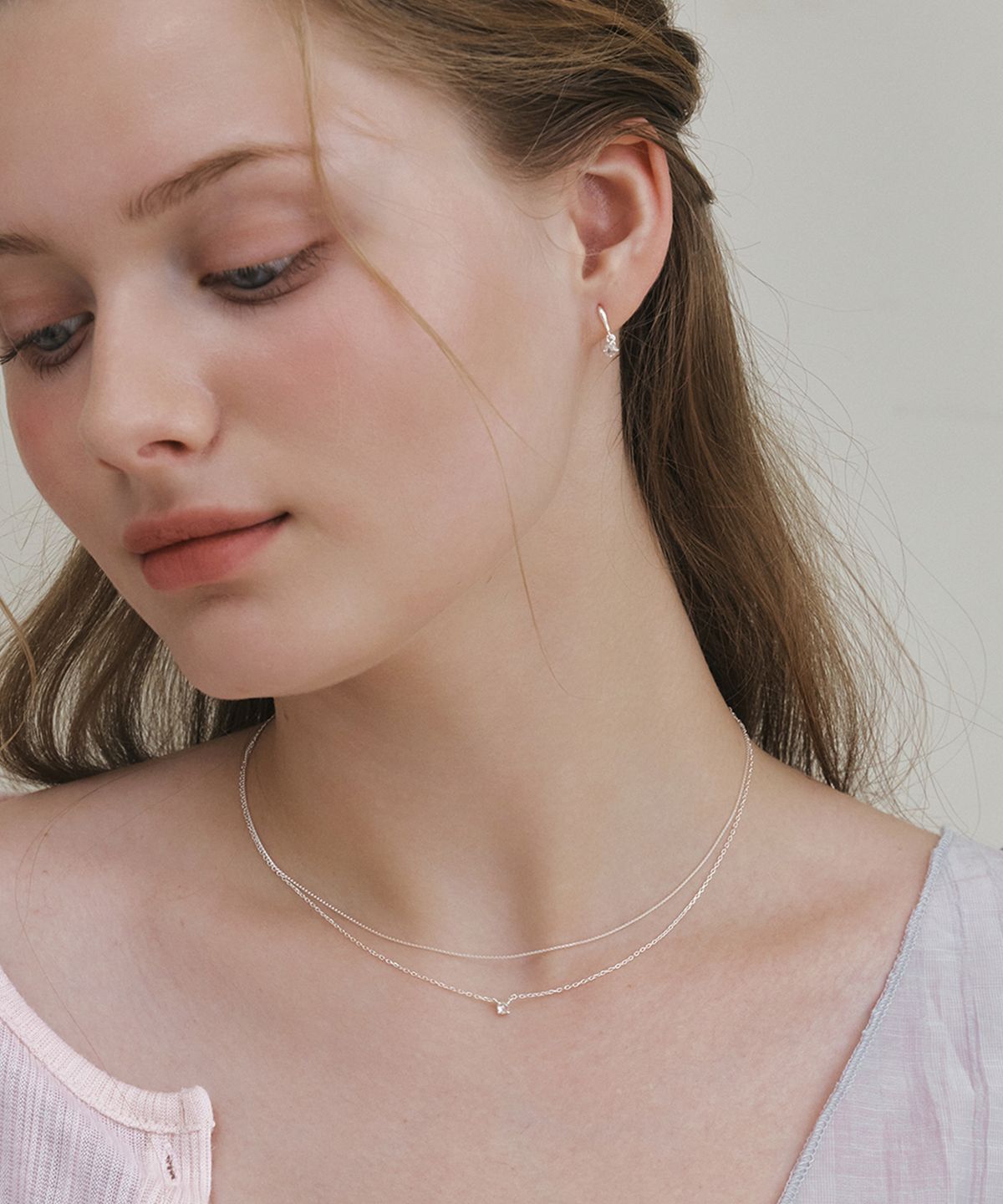 앵브록스(ENGBROX) [silver925] poetic cubic layered necklace