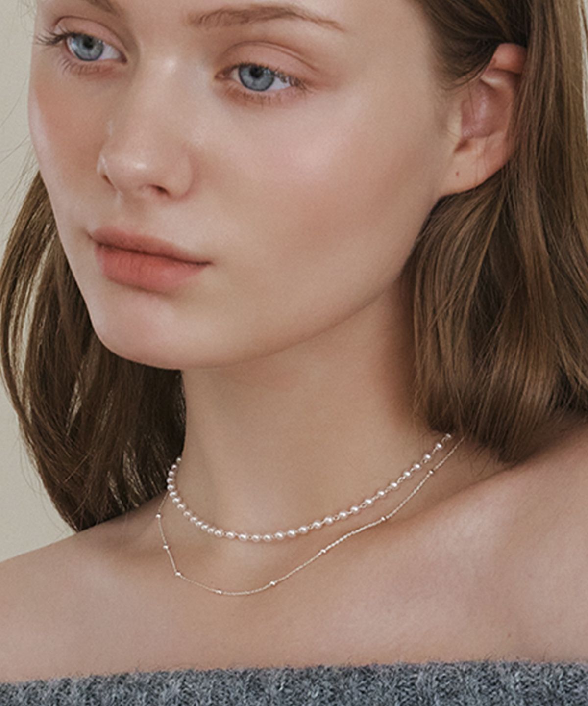 앵브록스(ENGBROX) amour pearl layered necklace set
