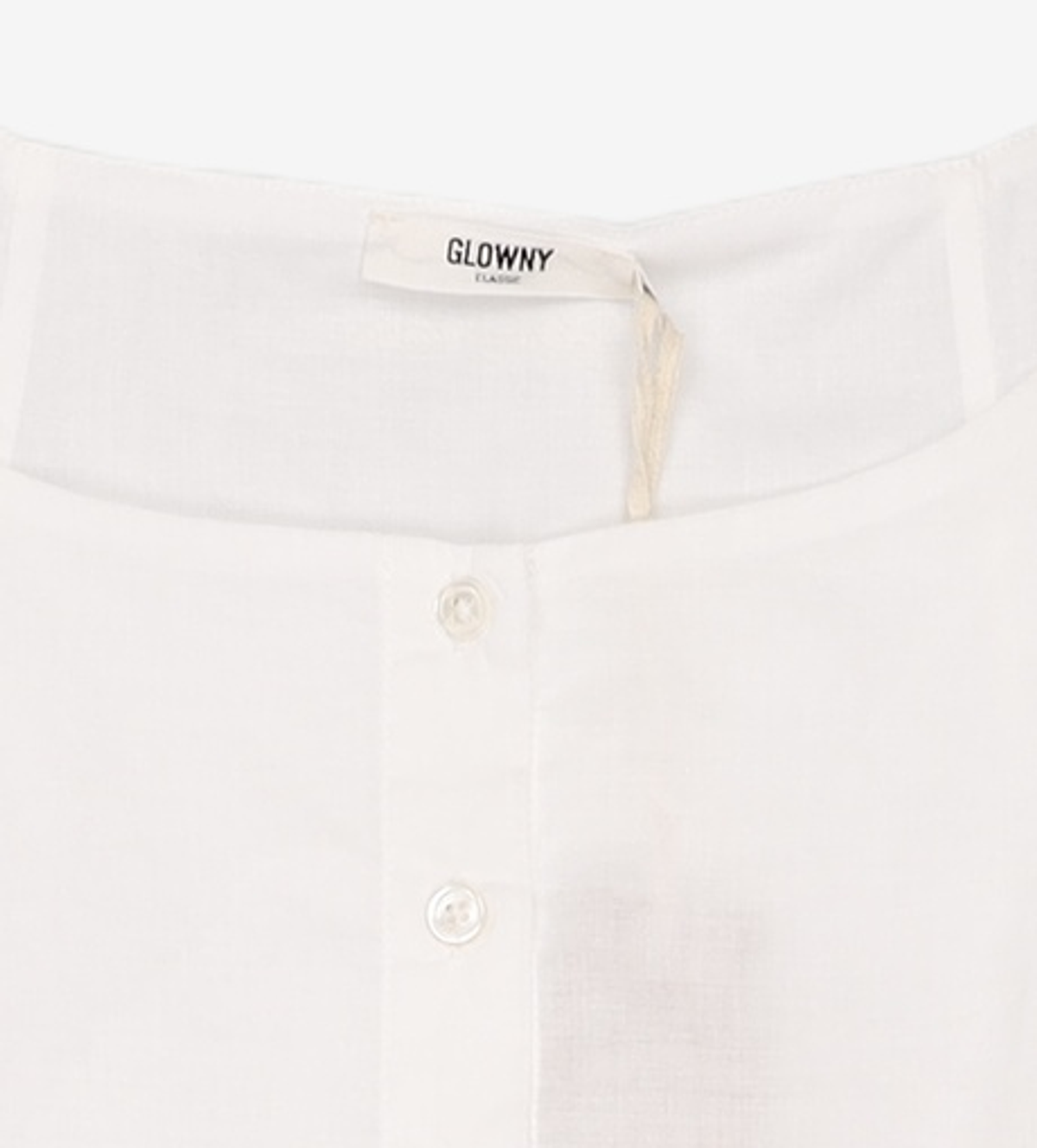 글로니(GLOWNY) G RUFFLED BUTTON BLOUSE (IVORY) L