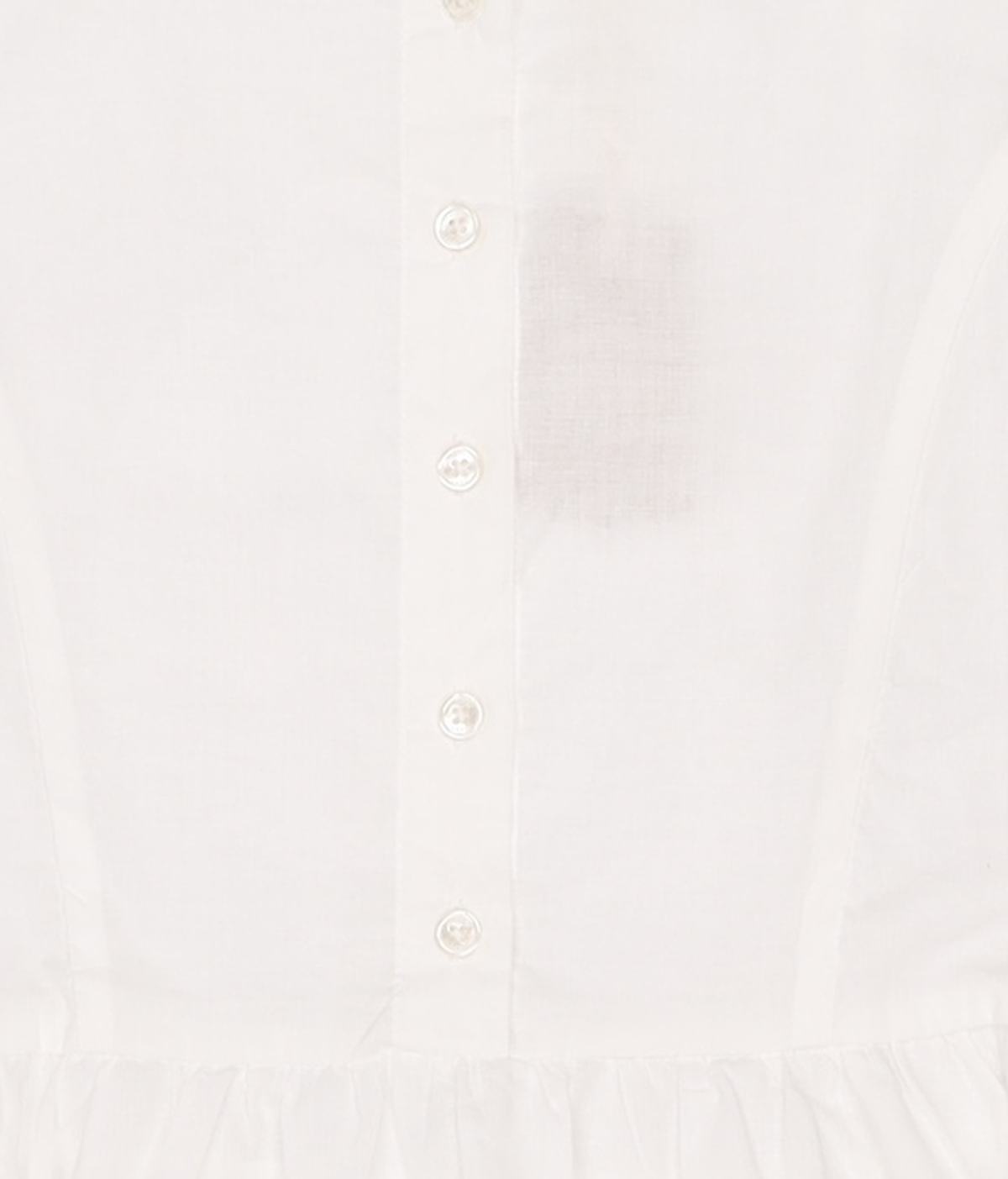 글로니(GLOWNY) G RUFFLED BUTTON BLOUSE (IVORY) L