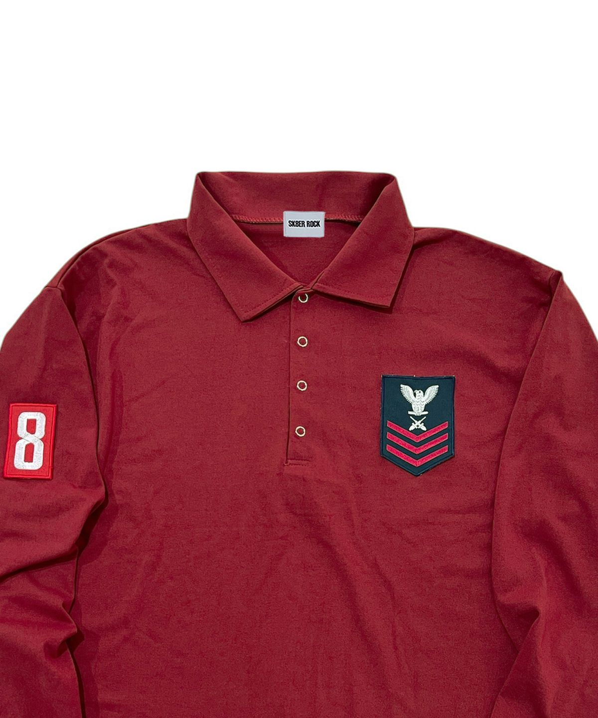 스케이터락(SK8ER ROCK) Army Patch Polo Shirt (Burgundy)