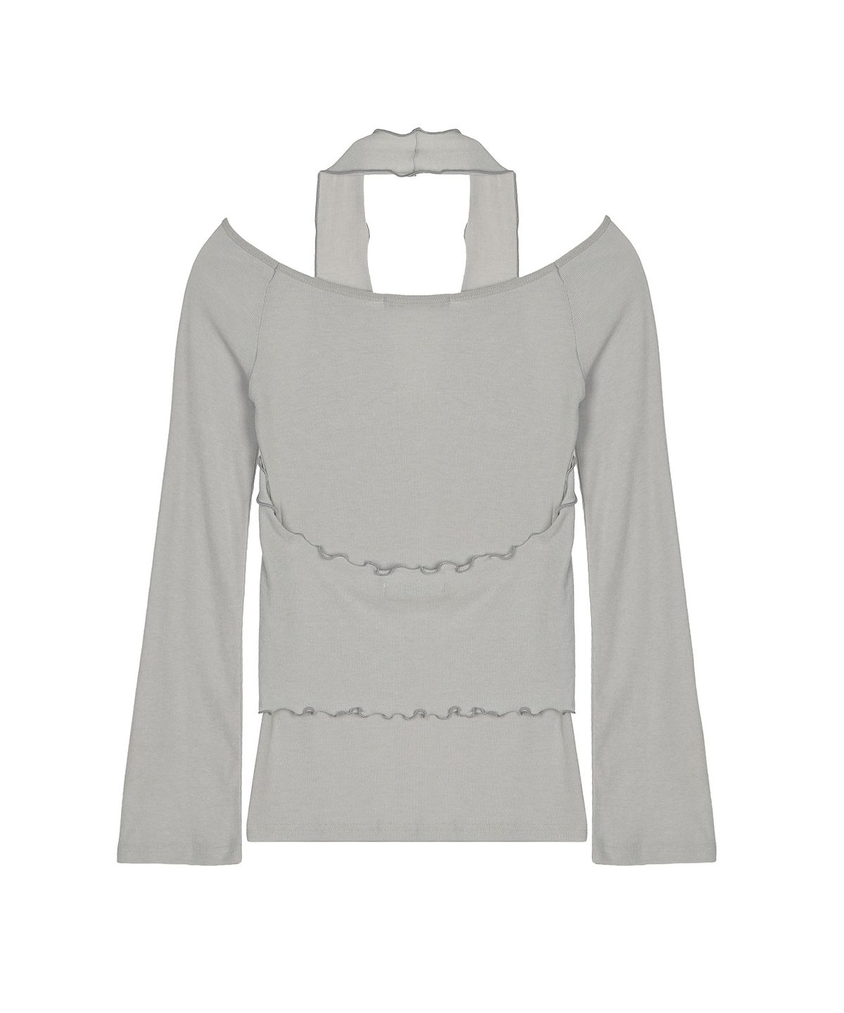 닉앤니콜(NICK&NICOLE) HALTER LAYERED SLEEVE TOP_LIGHT GRAY