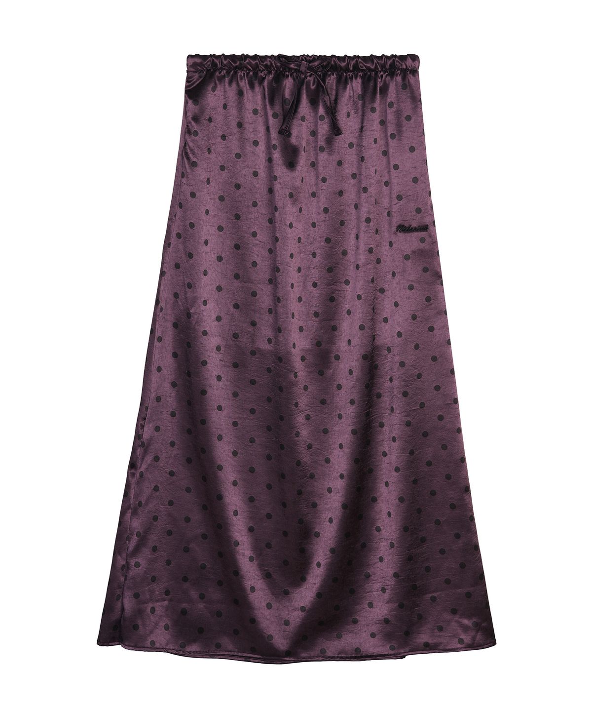 닉앤니콜(NICK&NICOLE) DOT SATIN LONG SKIRT_WINE