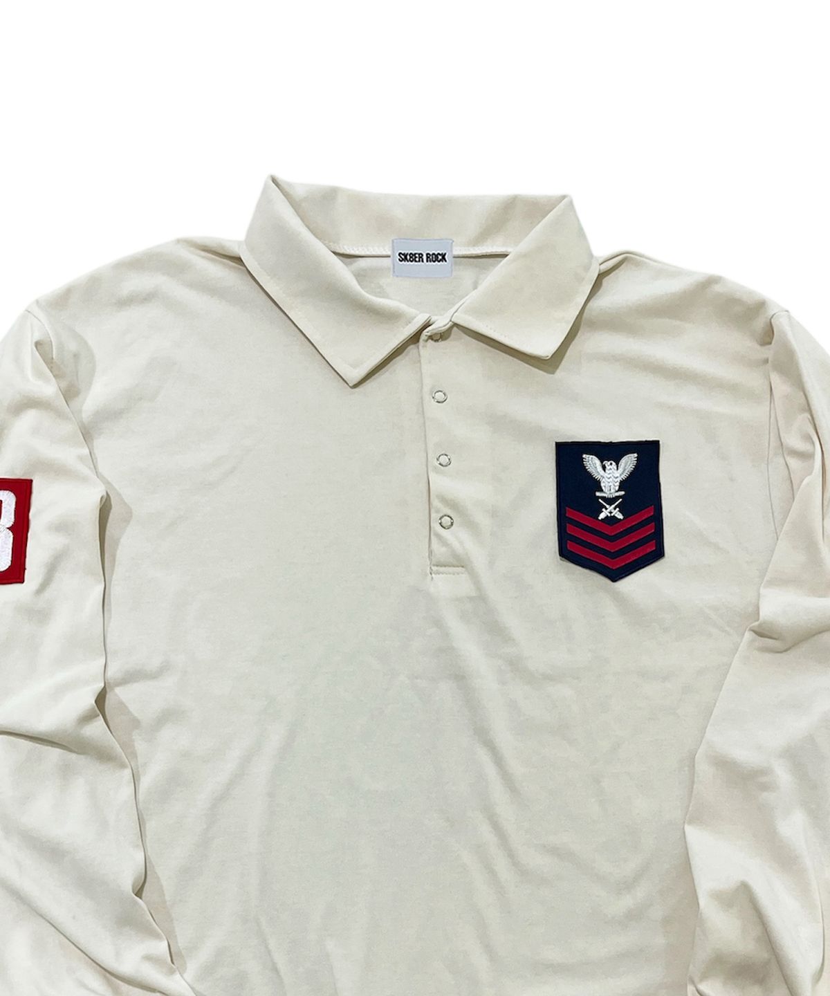 스케이터락(SK8ER ROCK) Army Patch Polo Shirt (Cream)