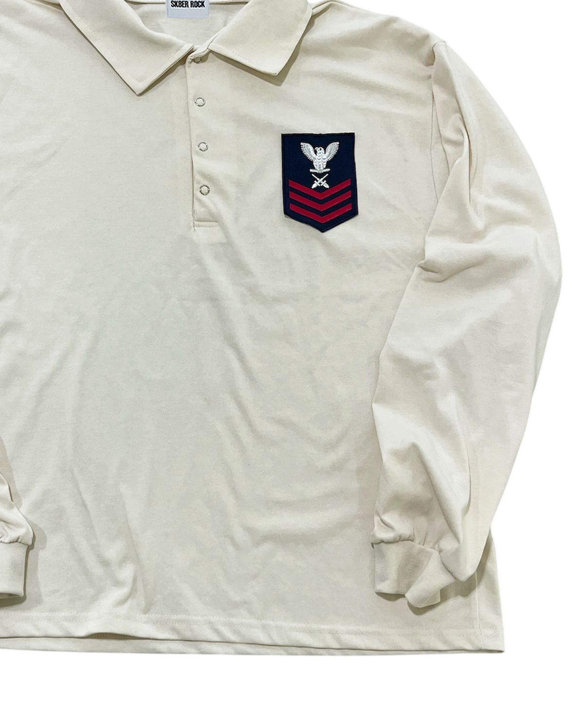 스케이터락(SK8ER ROCK) Army Patch Polo Shirt (Cream)