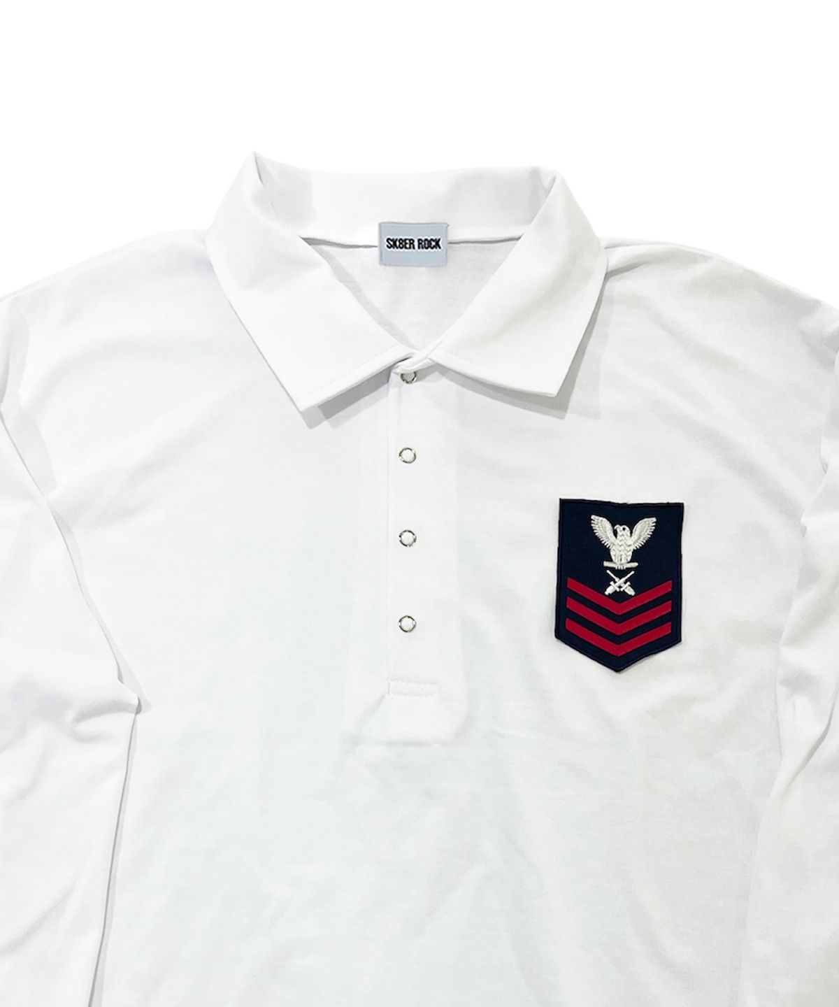 스케이터락(SK8ER ROCK) Army Patch Polo Shirt (White)