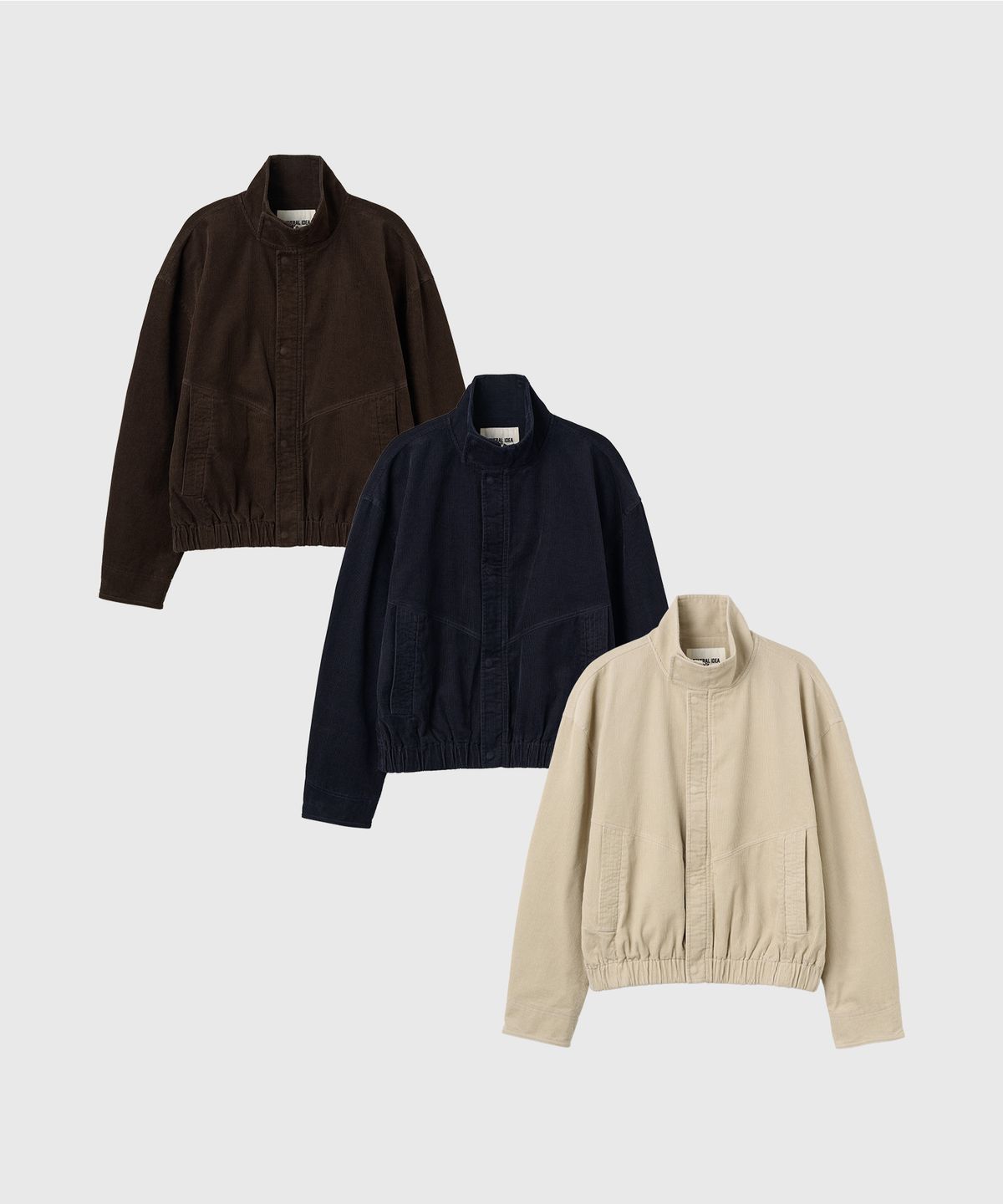 제너럴아이디어(GENERALIDEA) UNISEX 하이넥 코듀로이 블루종 자켓 [3COL] / GF3UJP004