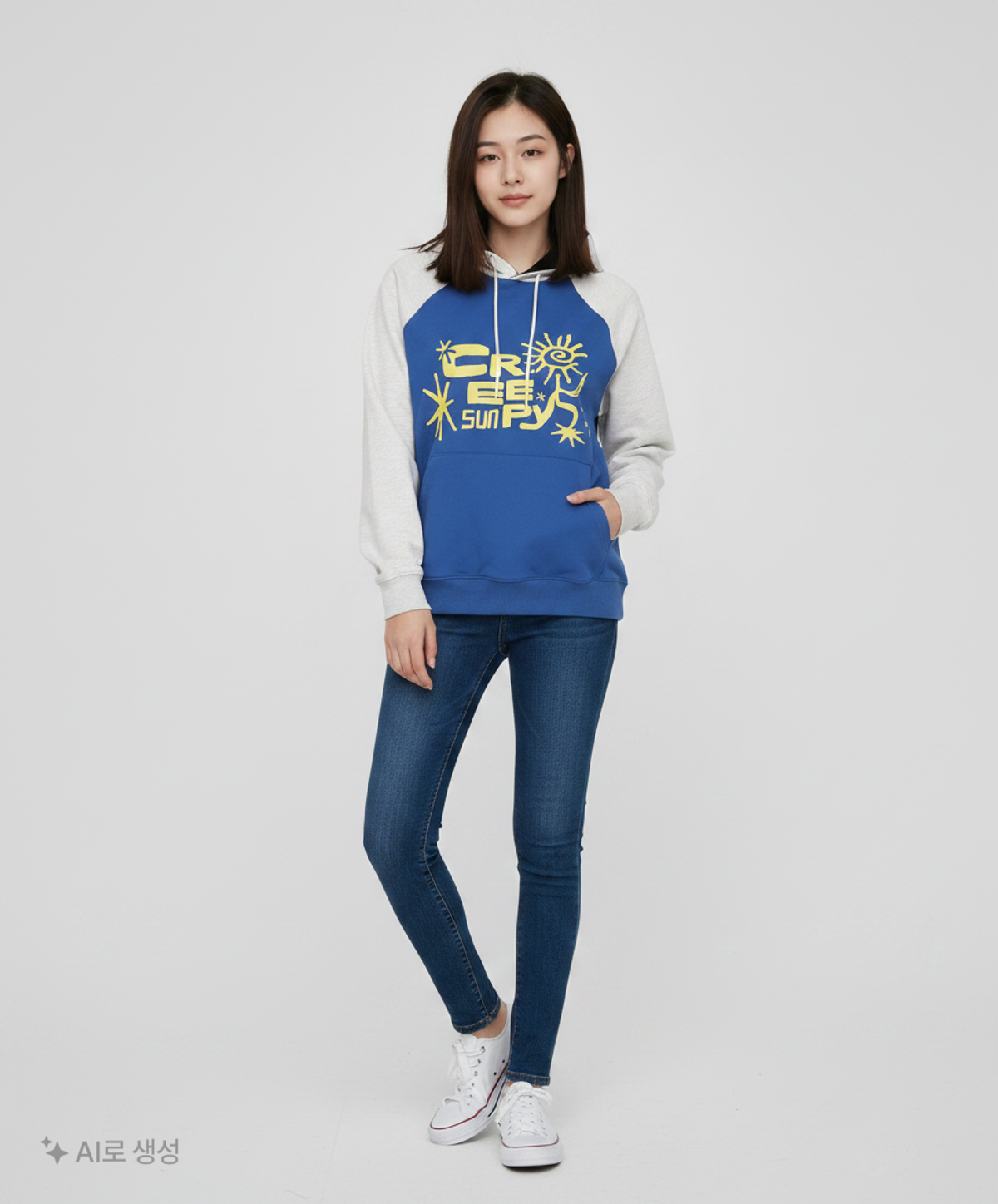 메인부스(MAINBOOTH) Creepy Sun Hood T-shirt(BLUE) 2