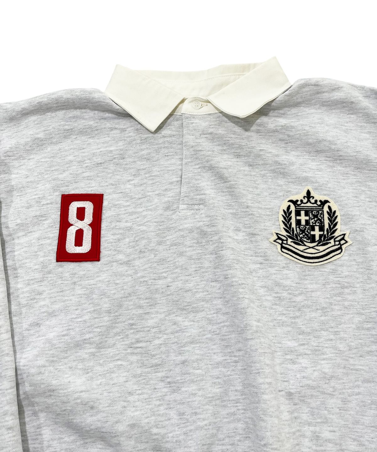 스케이터락(SK8ER ROCK) Crest Polo Sweatshirt (White melange)