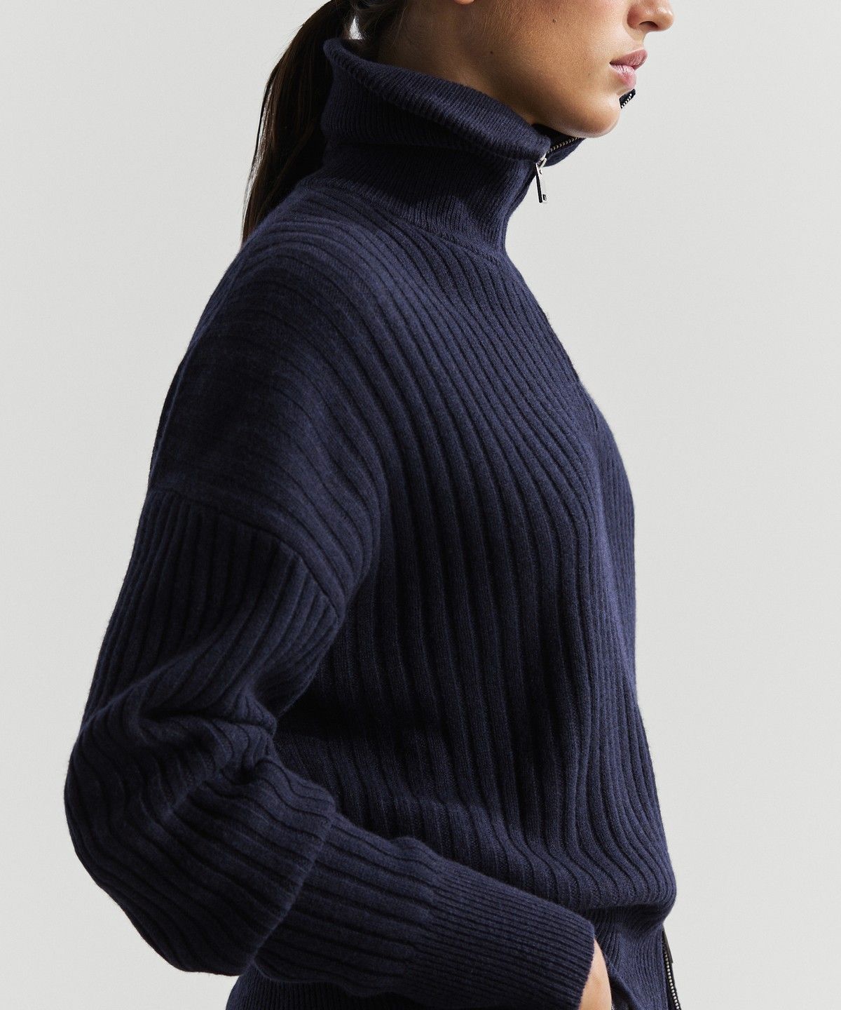 마시모두띠(MASSIMO DUTTI) 100% 울 집업 니트 자켓