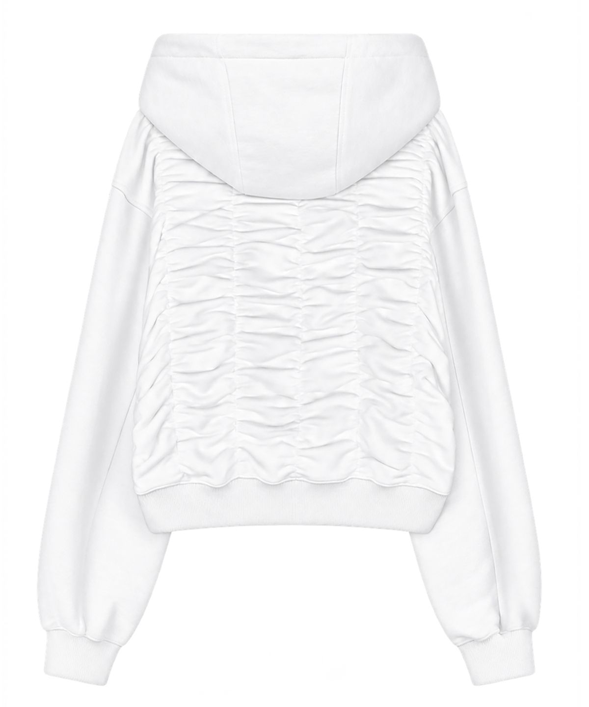 김미더영(GIMMETHEYOUNG) G_BACK SHIRRING HOOD ZIP-UP / WHITE