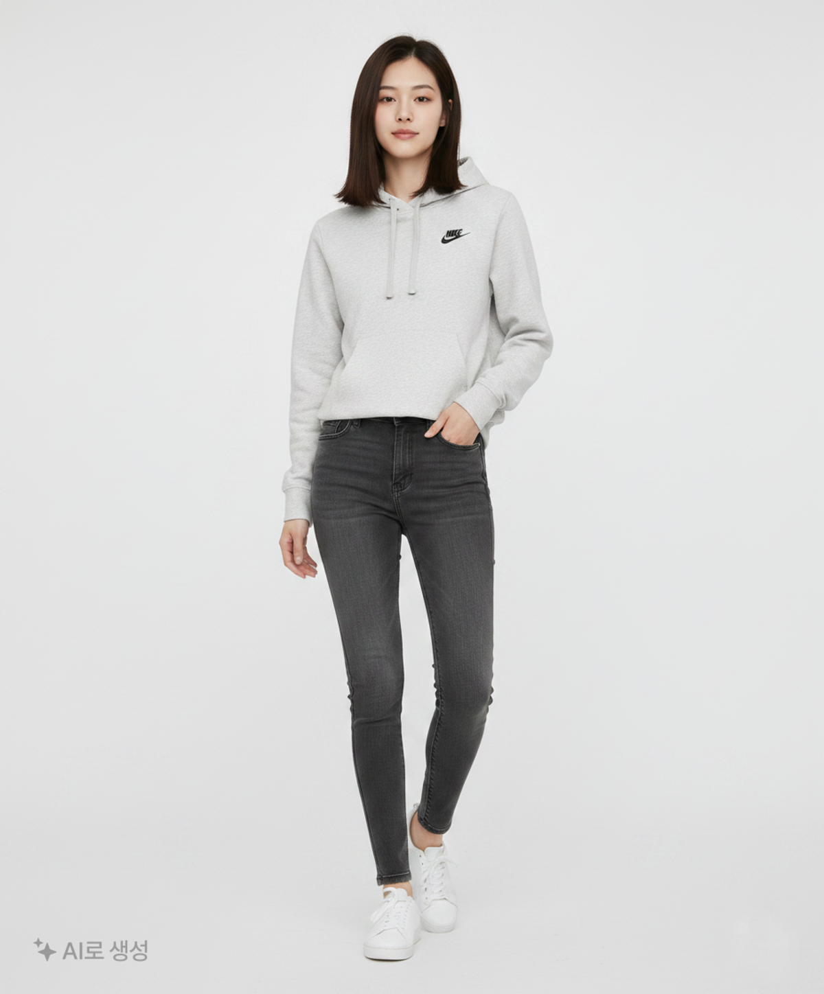 나이키(NIKE) 스포츠웨어 클럽 플리스 풀오버 후디 W - 버치 헤더:블랙 / DQ5794-051 90