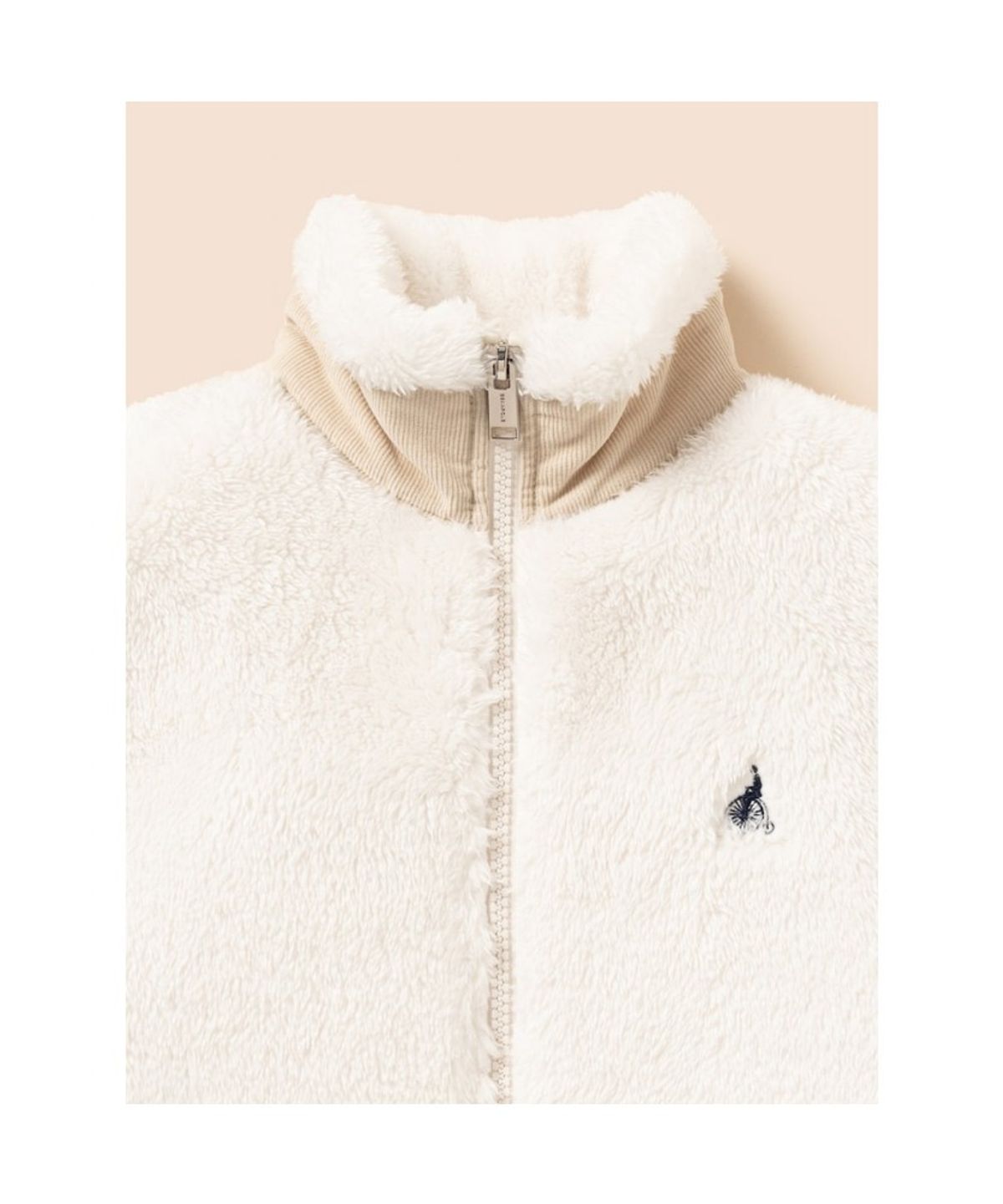 빈폴 키즈(BEANPOLE KIDS) 엘보 포인트 하이넥 집업 퍼 점퍼  아이보리 (BI6939U010)