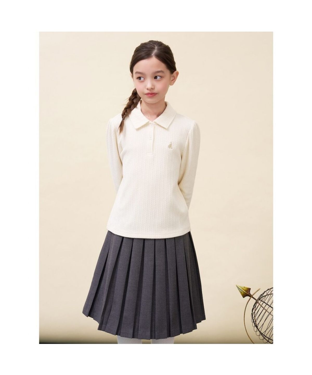 빈폴 키즈(BEANPOLE KIDS) 여아 카라 포인트 져지 블라우스  아이보리 (BI6941G020)