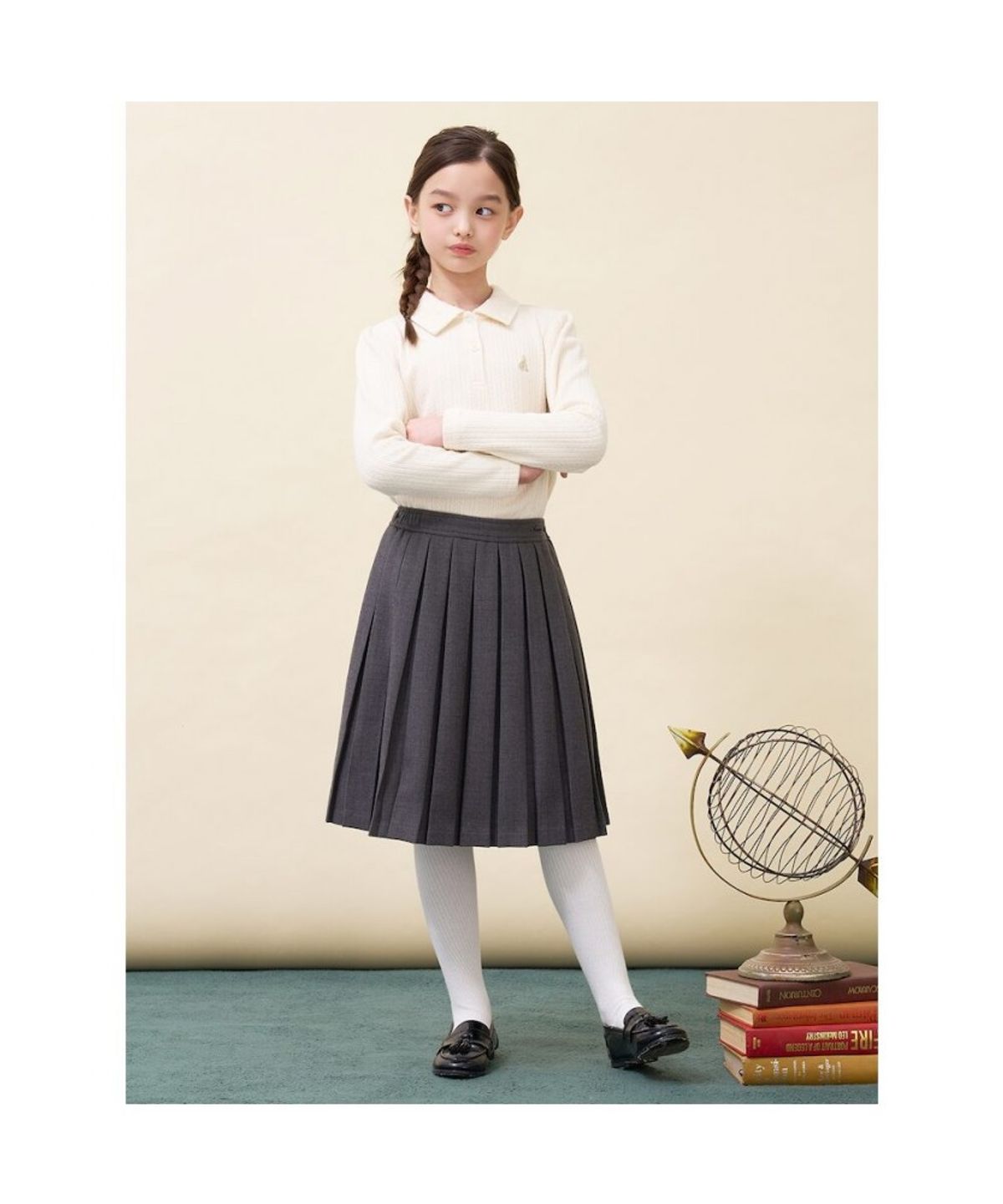 빈폴 키즈(BEANPOLE KIDS) 여아 카라 포인트 져지 블라우스  아이보리 (BI6941G020)