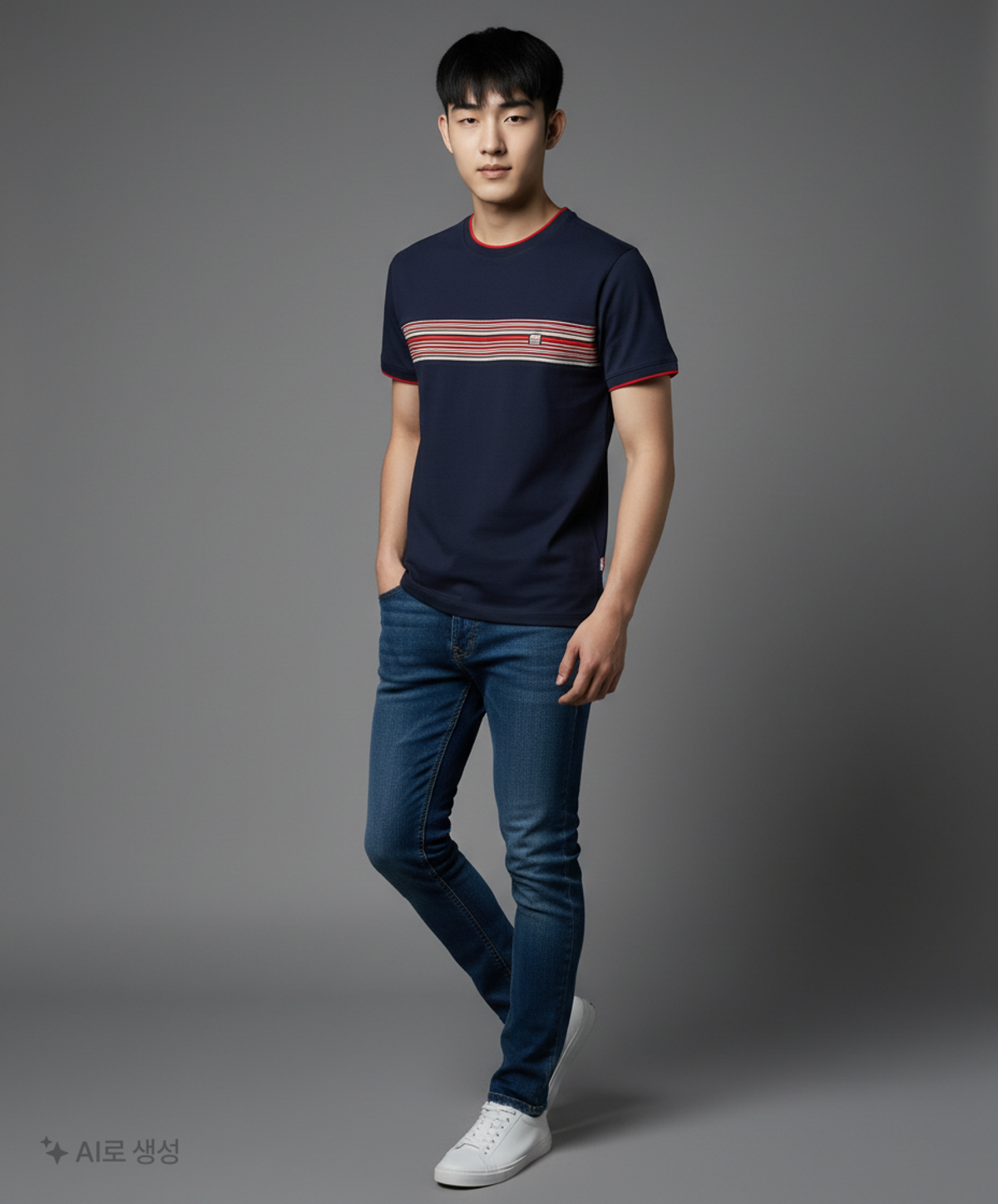 스포츠챔버(SPORT CHAMBER) SC 스펙트럼 티셔츠(네이비) 2