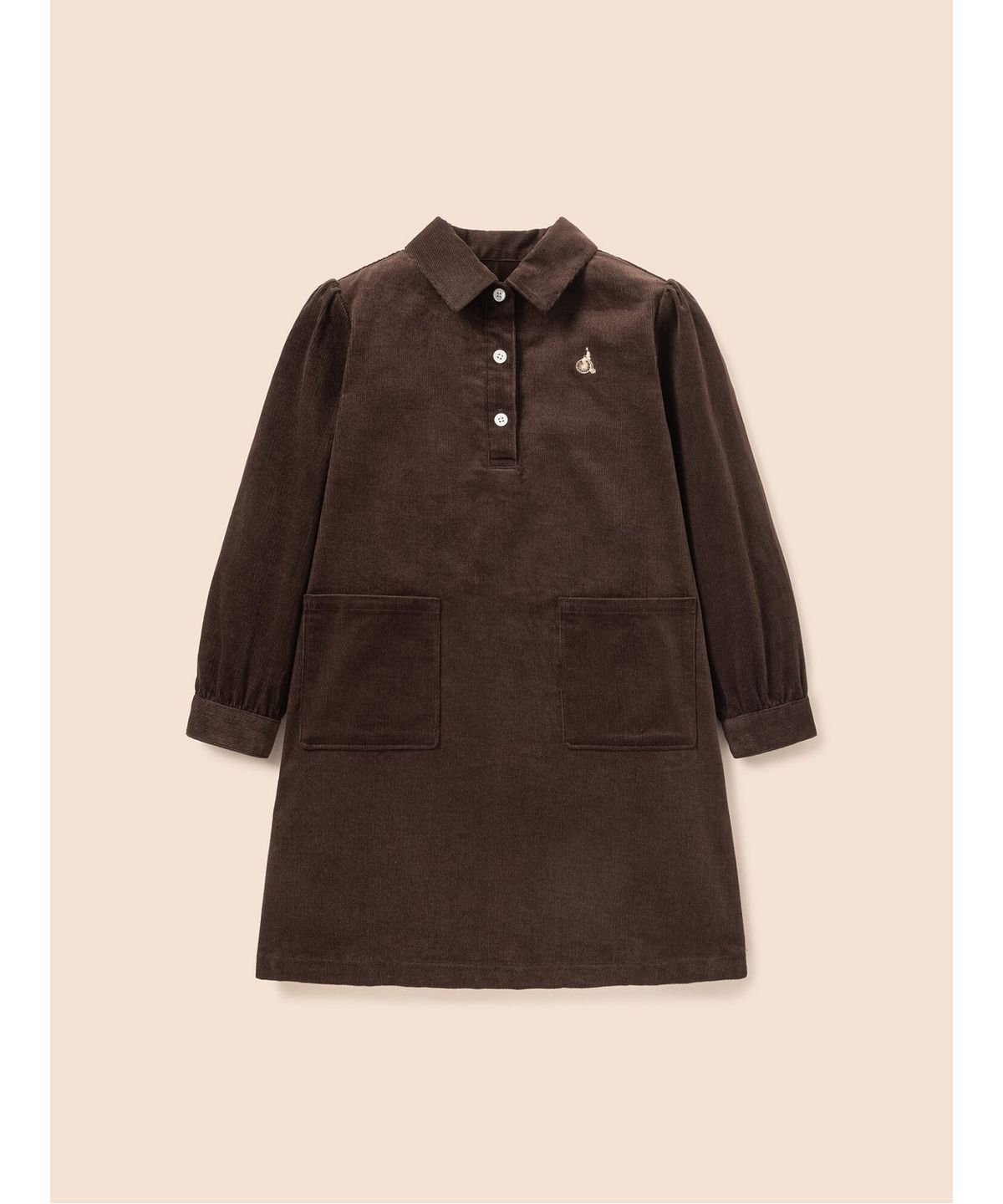 빈폴 키즈(BEANPOLE KIDS) 솔리드 코듀로이 원피스  브라운 (BI6971G04D)
