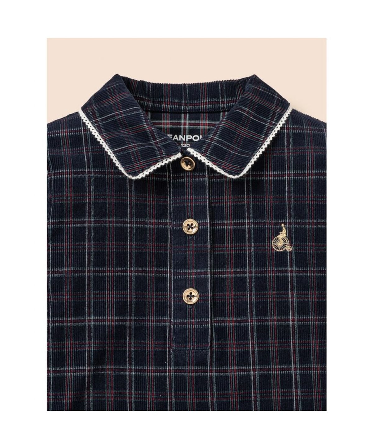 빈폴 키즈(BEANPOLE KIDS) 클래식 체크 코듀로이 원피스  네이비 (BI6971G03R)