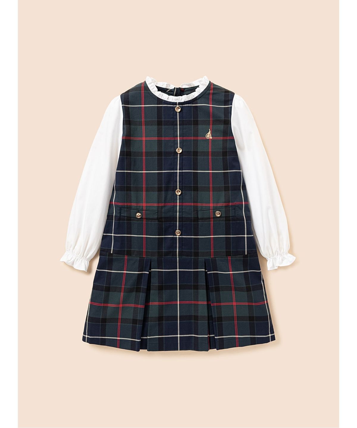 빈폴 키즈(BEANPOLE KIDS) 클래식 헤릿 체크 피나포어 원피스 - 그린 (BI6971G05M)