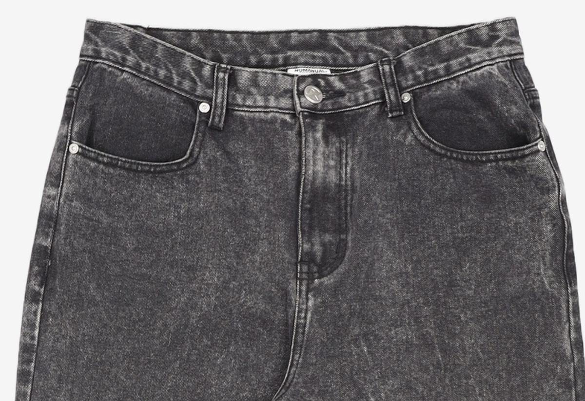노매뉴얼(NOMANUAL) SEMIWIDE DENIM PANTS - BLACK M