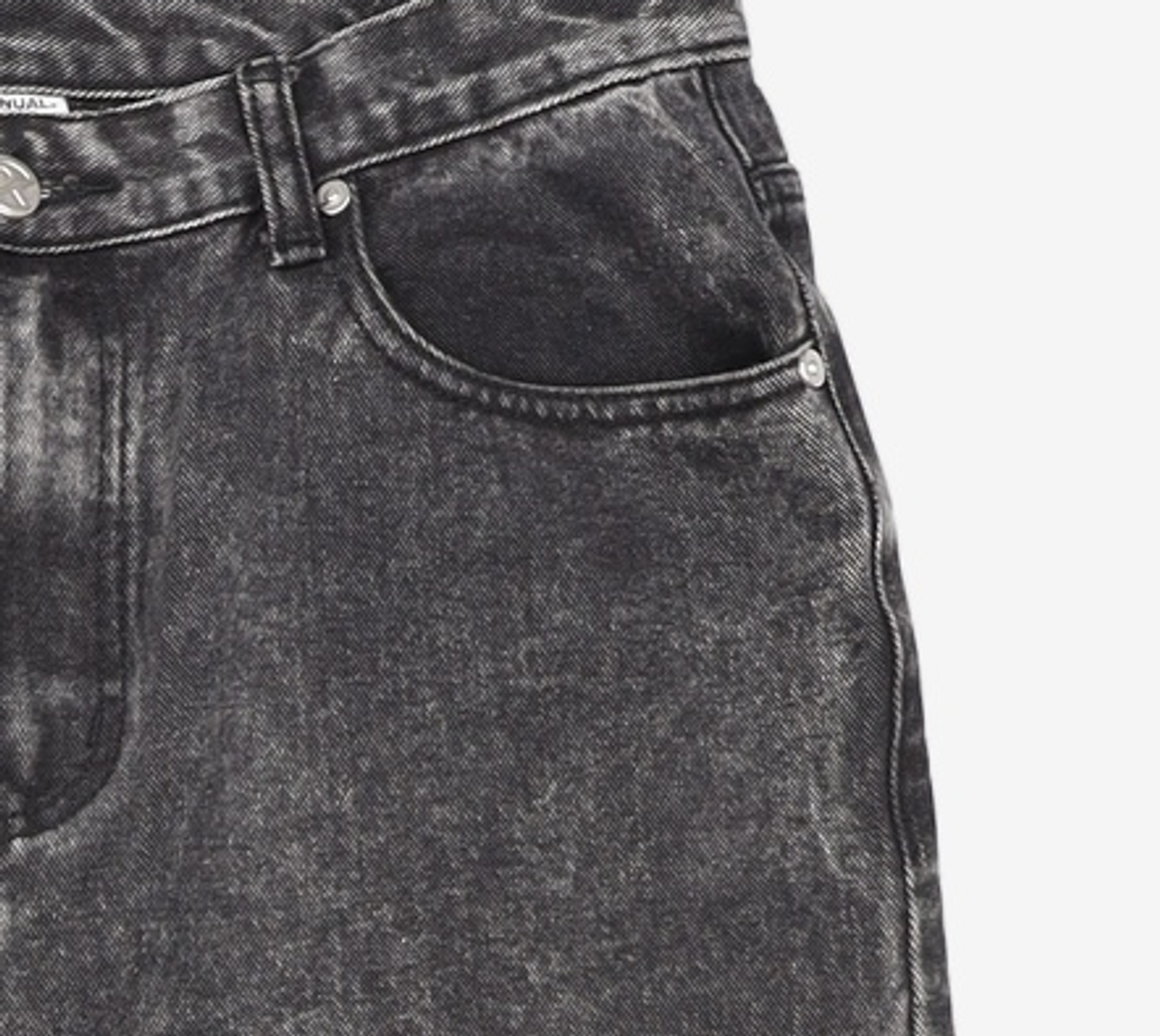 노매뉴얼(NOMANUAL) SEMIWIDE DENIM PANTS - BLACK M