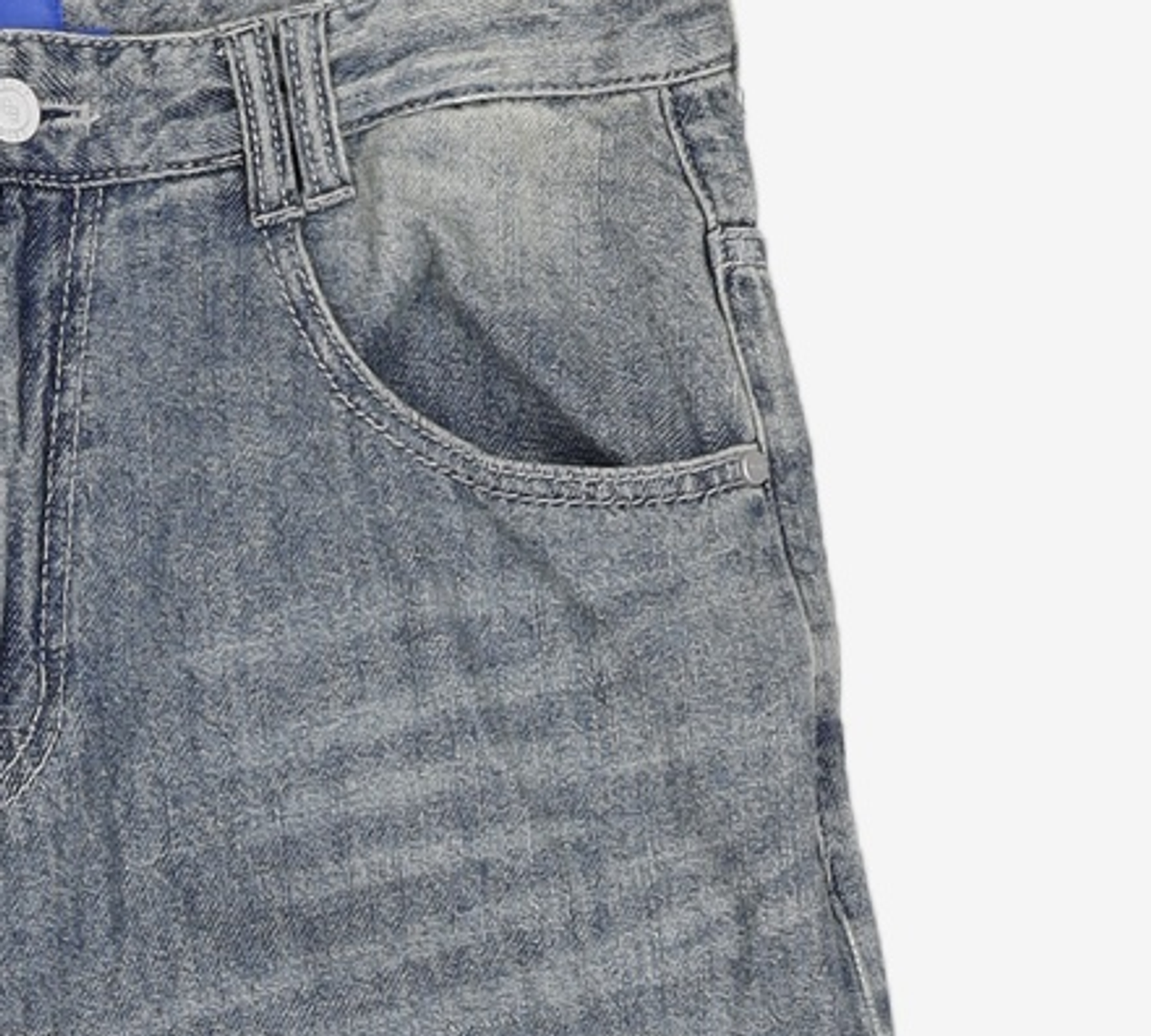 데케트(DECET) [썸머 린넨라이크]Linen Like Mid Rise Wide Jeans DCPT039Blue 30