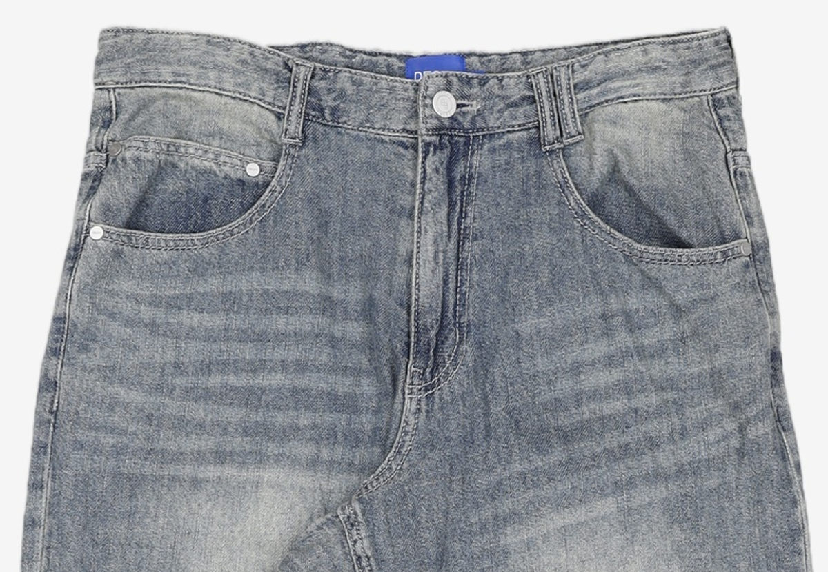 데케트(DECET) [썸머 린넨라이크]Linen Like Mid Rise Wide Jeans DCPT039Blue 30