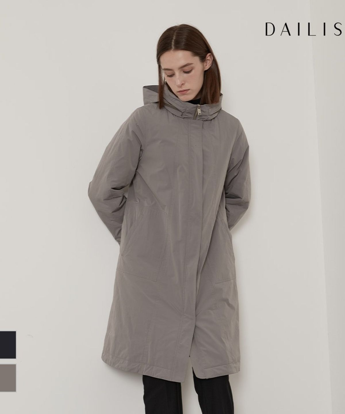 데일리스트(DAILIST) 무퀼팅 일자 롱패딩_MDBKAYW9351