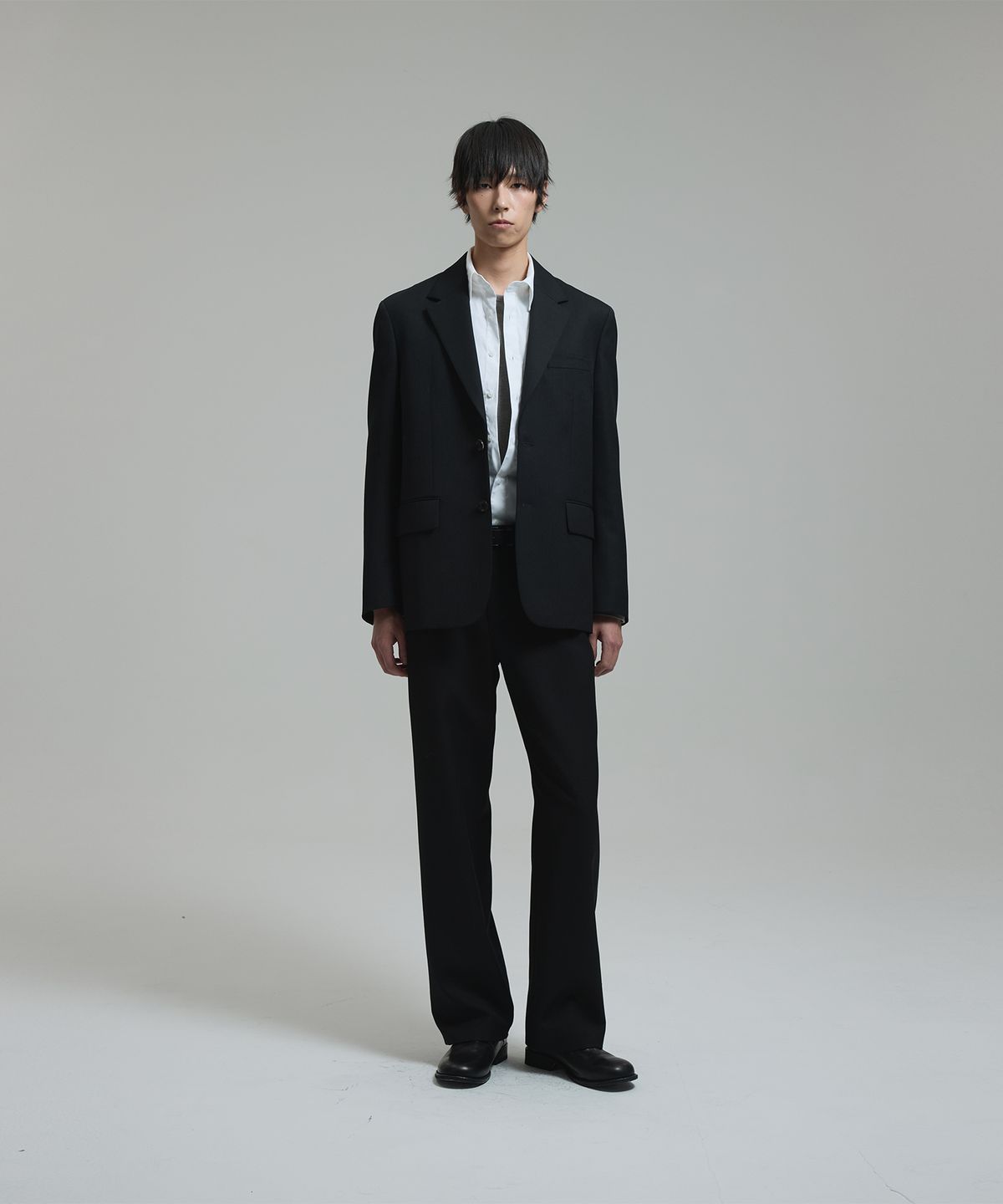 넌블랭크(NONBLANK) 울 블렌드 캔버스 루즈핏 팬츠_BLACK