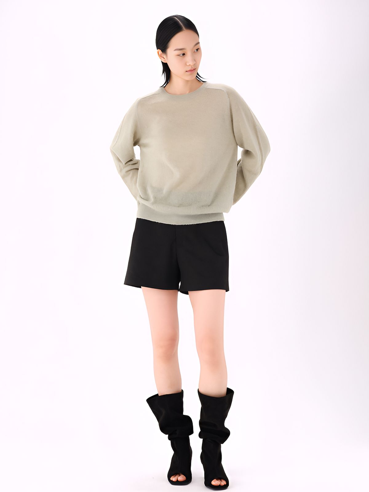 아쿠드(ACUD) Sheer Wool Knit _Olive