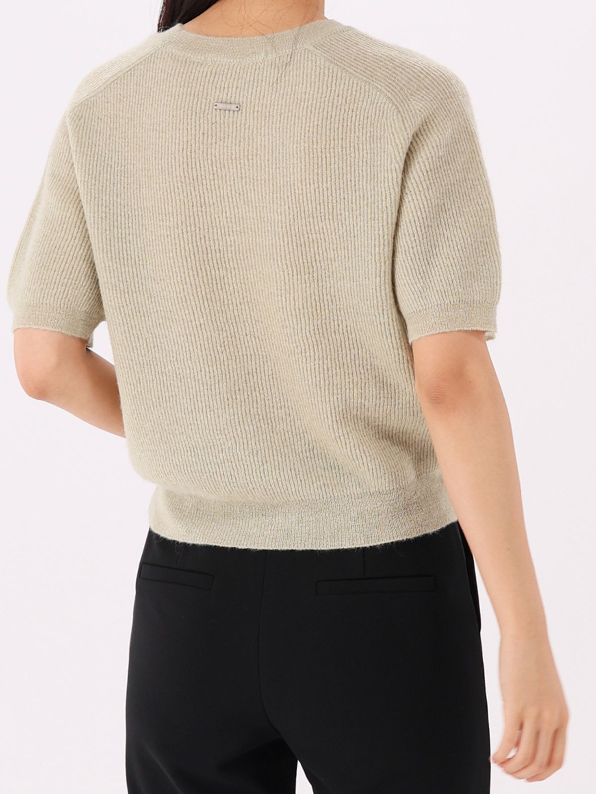 아쿠드(ACUD) Light Wool Half Sleeve Knit _Olive