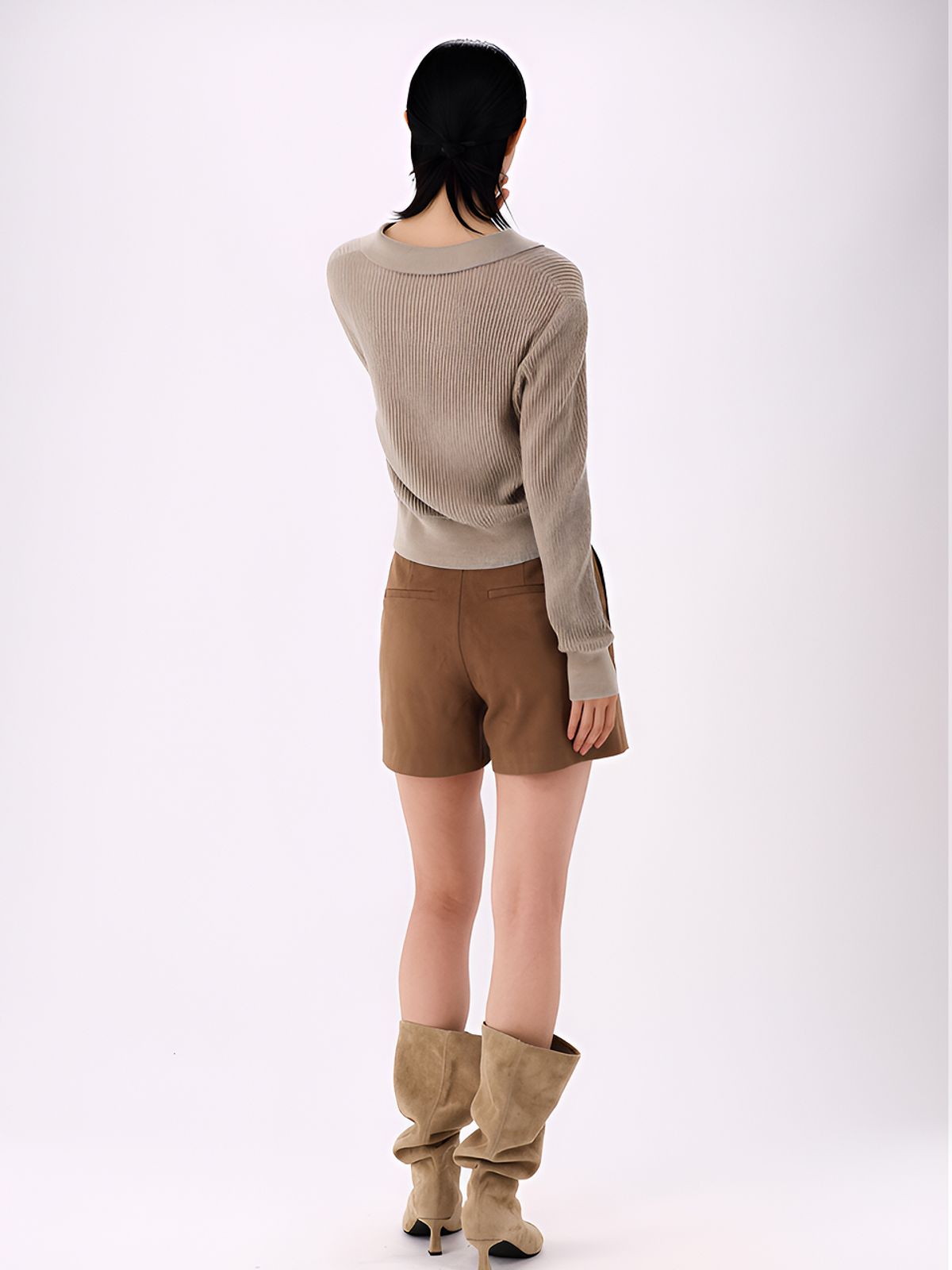 아쿠드(ACUD) Ribbed Wool Collar Knit _D.Beige