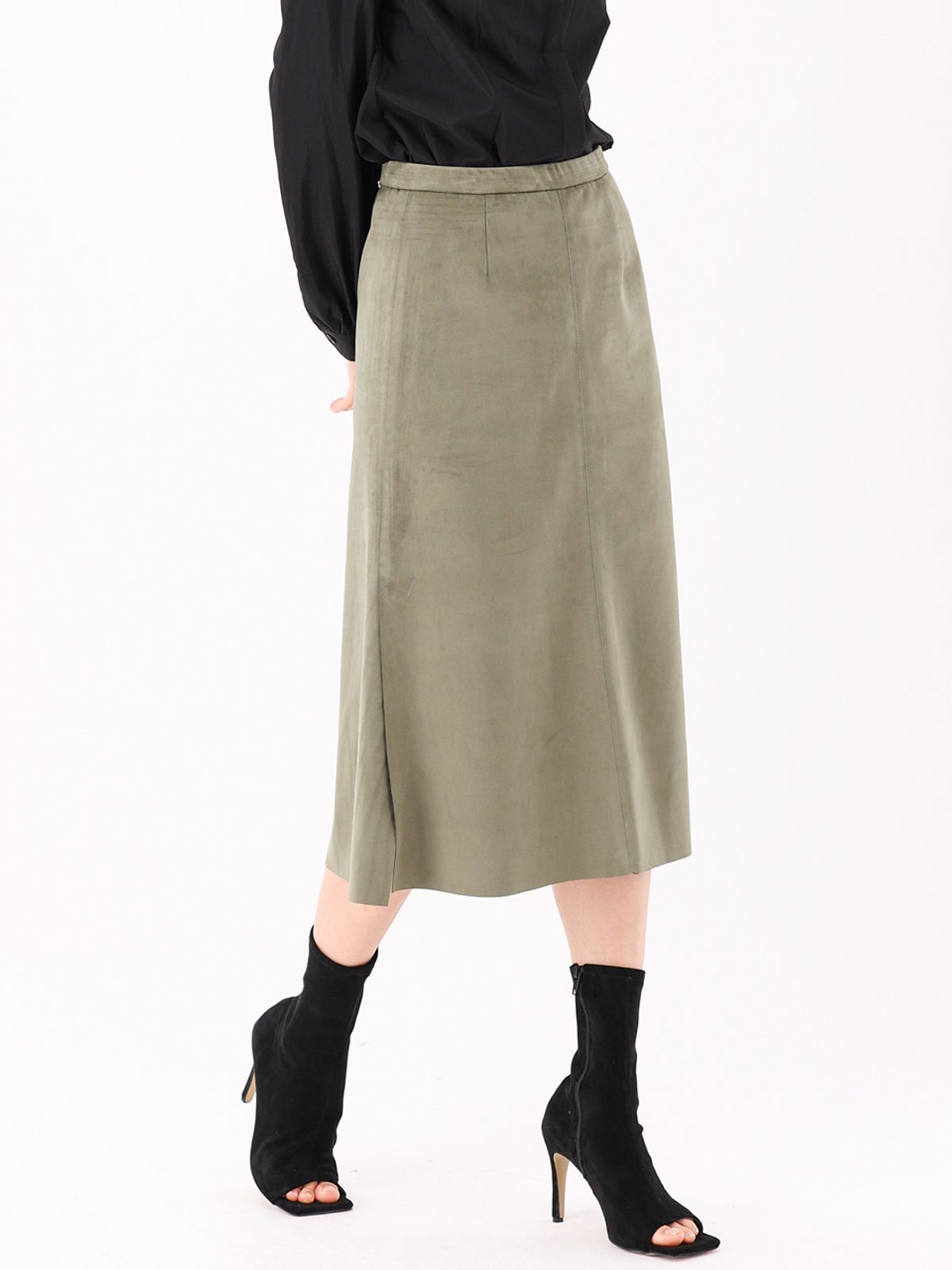 아쿠드(ACUD) Suede Midi Skirt _Olive