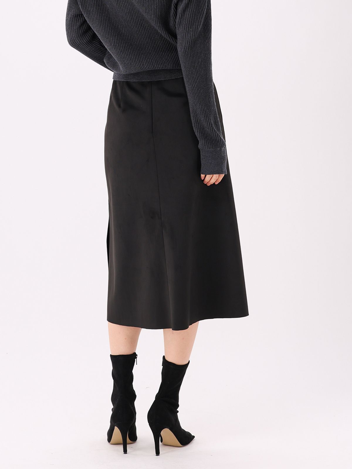 아쿠드(ACUD) Suede Midi Skirt _Black