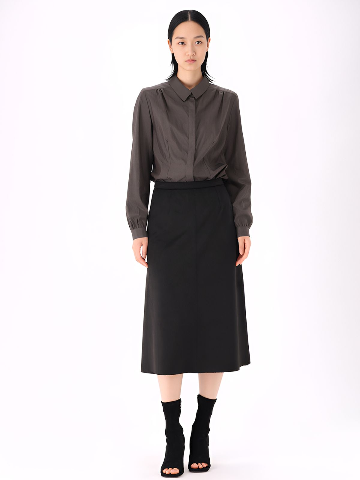 아쿠드(ACUD) Suede Midi Skirt _Black