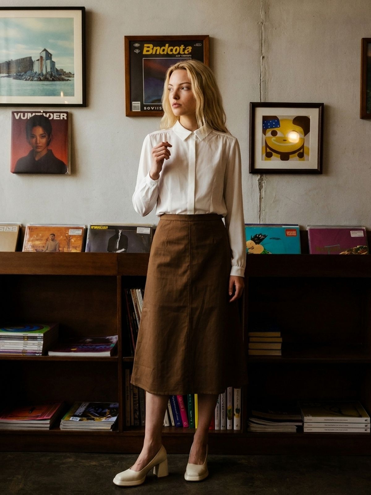 아쿠드(ACUD) Suede Midi Skirt _Camel