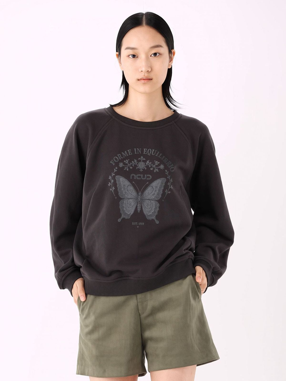 아쿠드(ACUD) Butterfly Sweatshirt _Charcoal