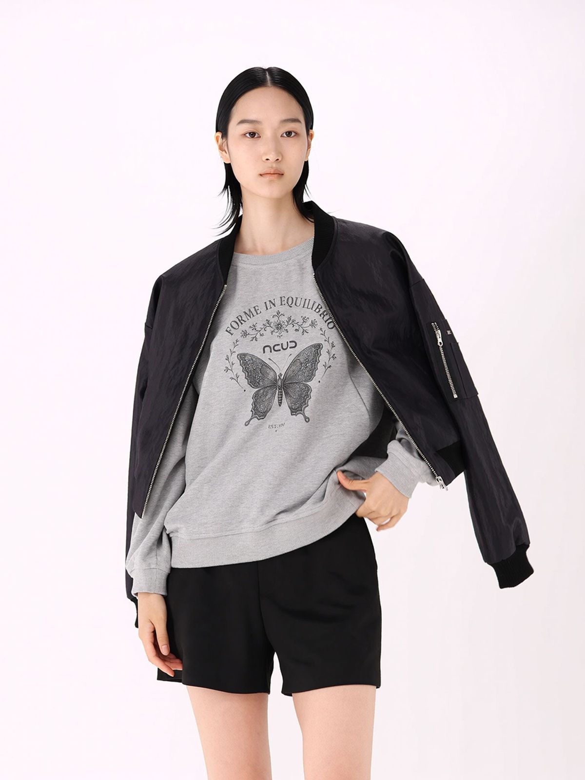 아쿠드(ACUD) Butterfly Sweatshirt _Grey