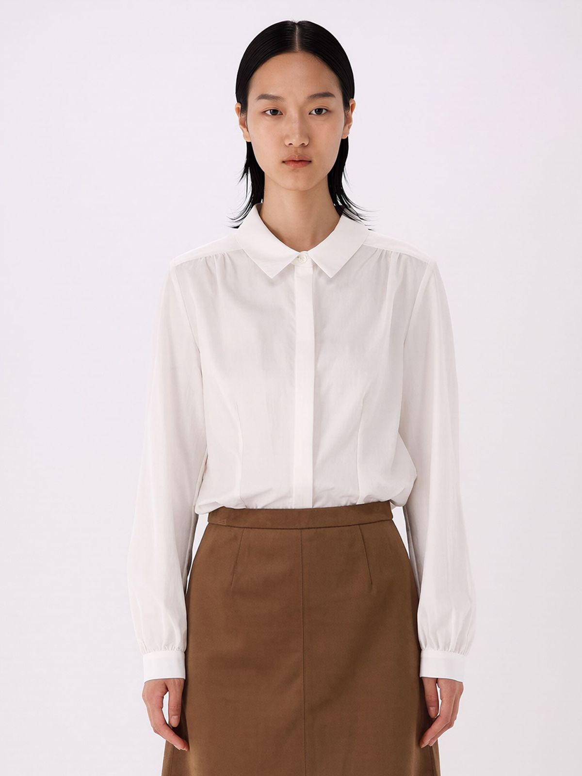 아쿠드(ACUD) Soft Gloss Shirt _Ivory