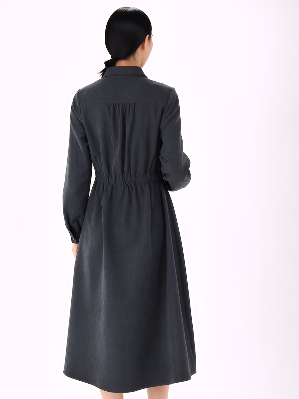아쿠드(ACUD) Suede Shirt Dress _Navy