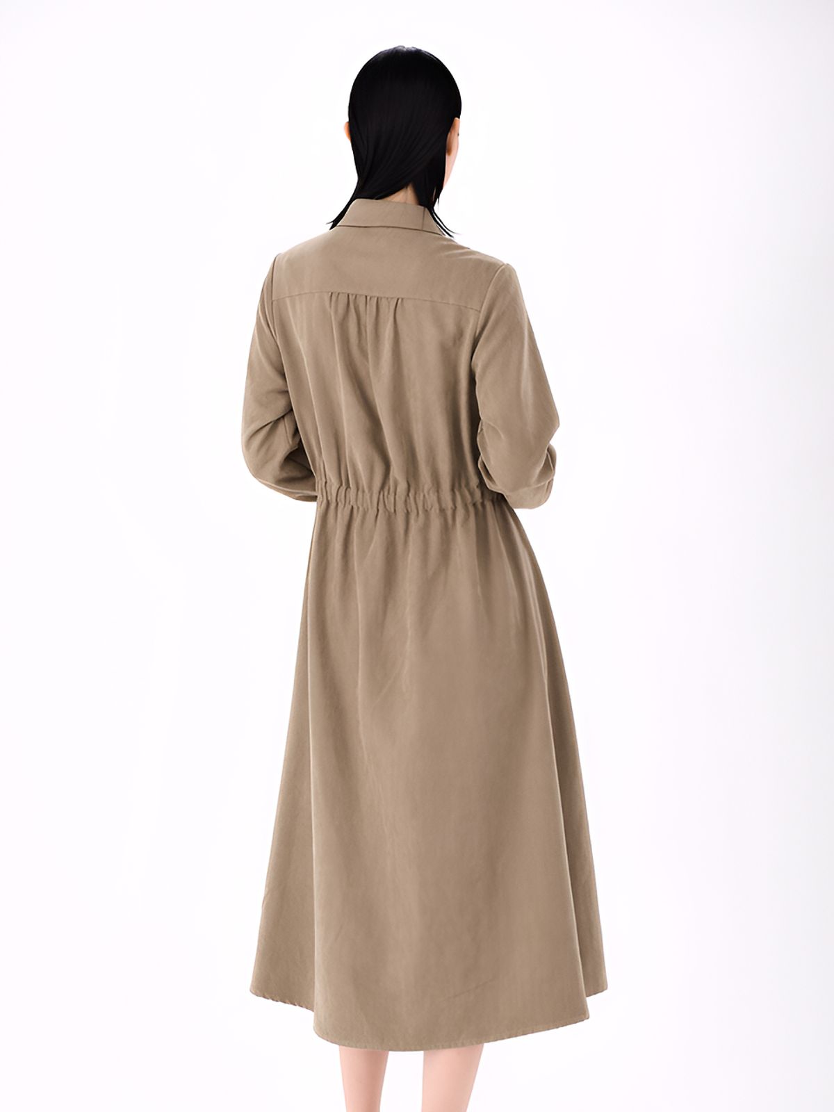 아쿠드(ACUD) Suede Shirt Dress _D.Beige