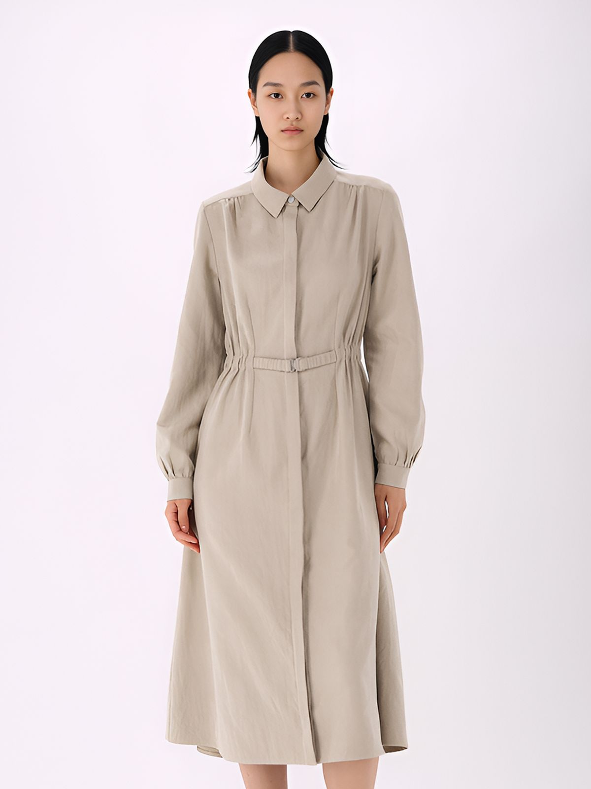 아쿠드(ACUD) Suede Shirt Dress _L.Grey