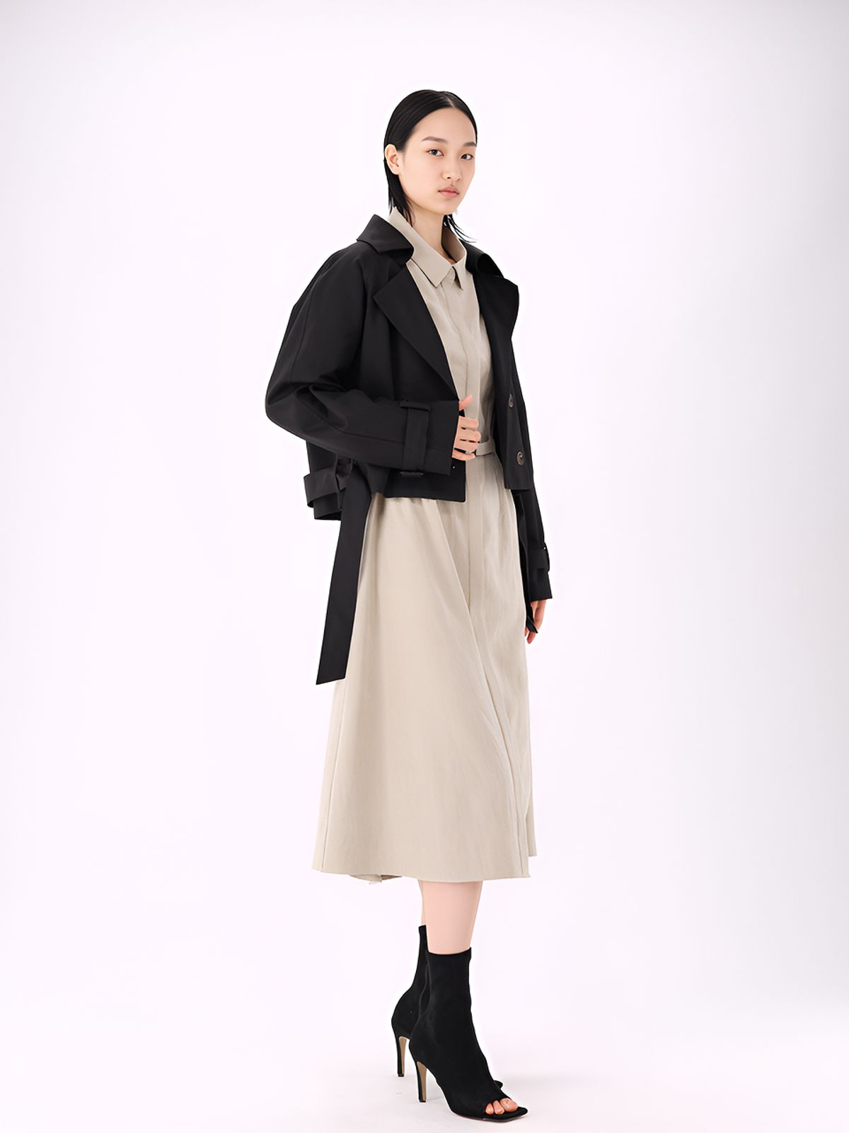 아쿠드(ACUD) Suede Shirt Dress _L.Grey