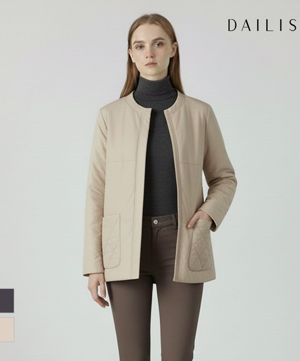 데일리스트(DAILIST) 주머니퀼팅 포인트 패딩_MDBKA3W9231