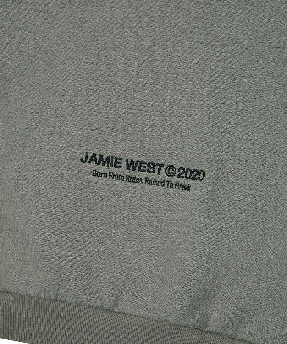 제이미웨스트(JAMIE WEST) 스탠드넥 하프집업 맨투맨 (그레이)