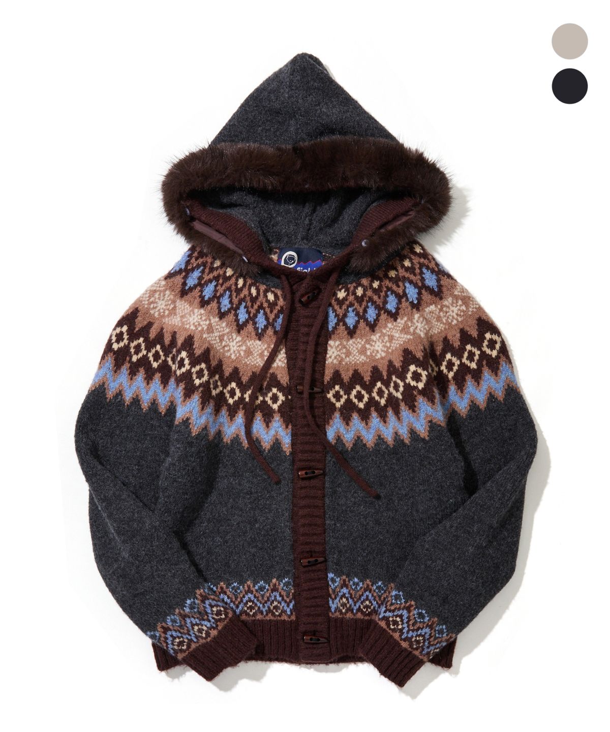 펜필드(PENFIELD) [PF]빈티지 페어아일 후드 니트 가디건_FS3NJ12U