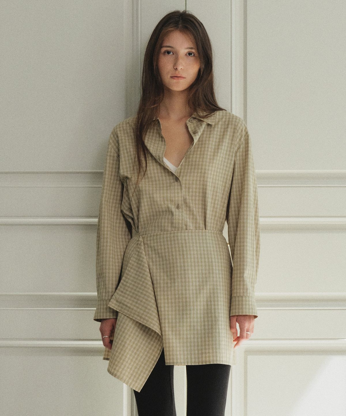 올리브 데 올리브(OLIVE DES OLIVE) 스커트 덧장 셋업 체크셔츠 OE6AB8520